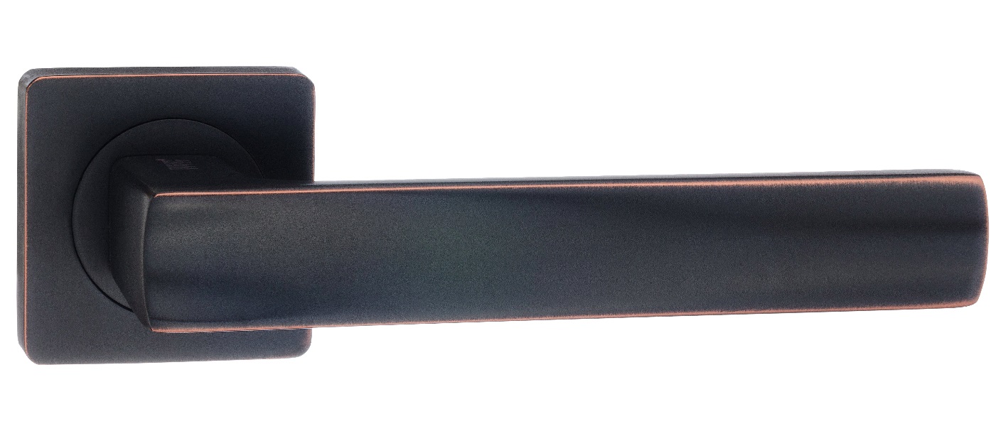 Ручка дверная RENZ INDH 74-02 ABB "Остия", черная брон. с патиной