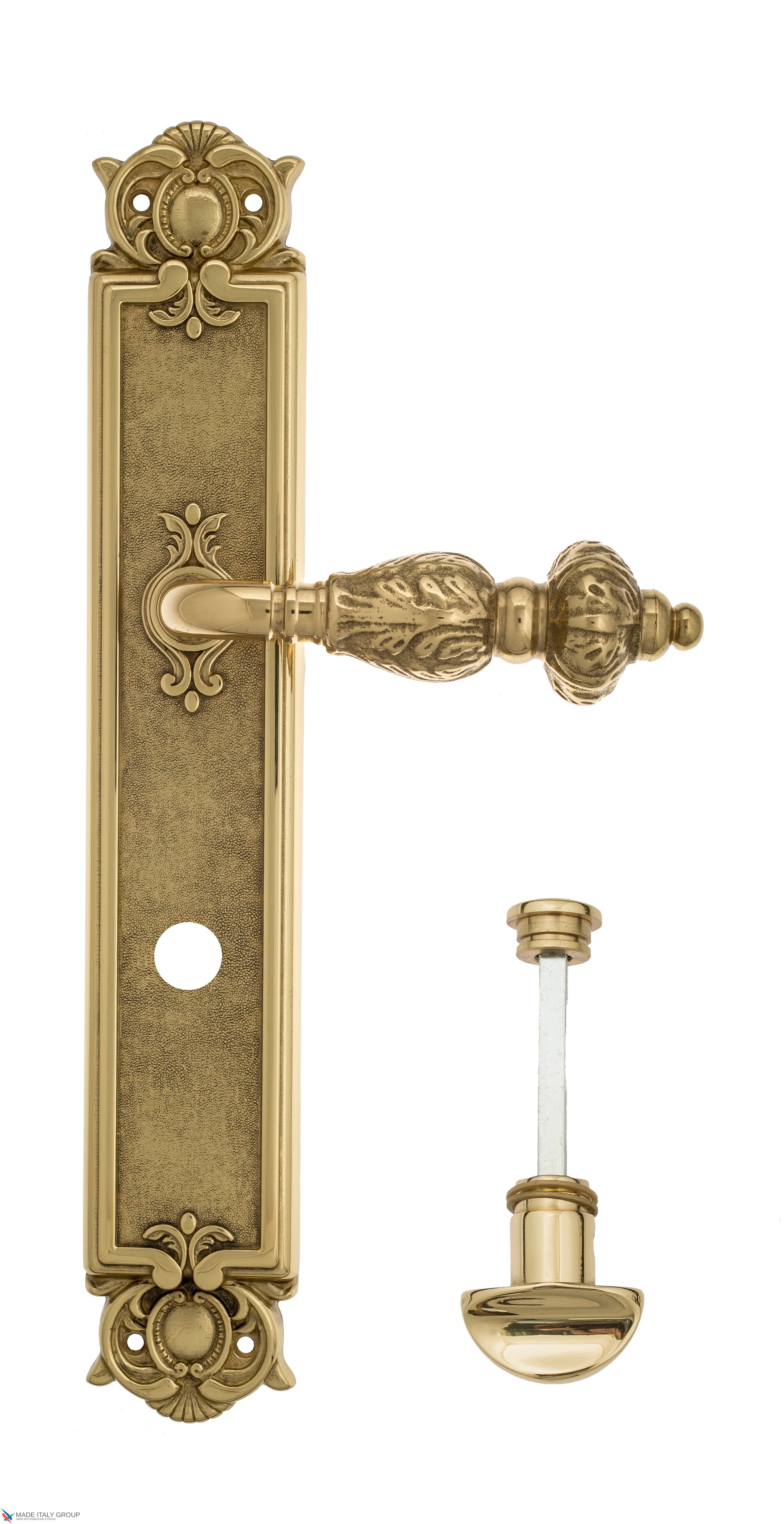 Дверная ручка Venezia "LUCRECIA" WC-2 на планке PL97 полированная латунь