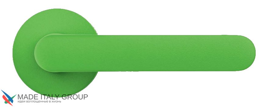 Дверная ручка на круглом основании COLOMBO ONE CC11RSB-C11 матовый лайм зеленый