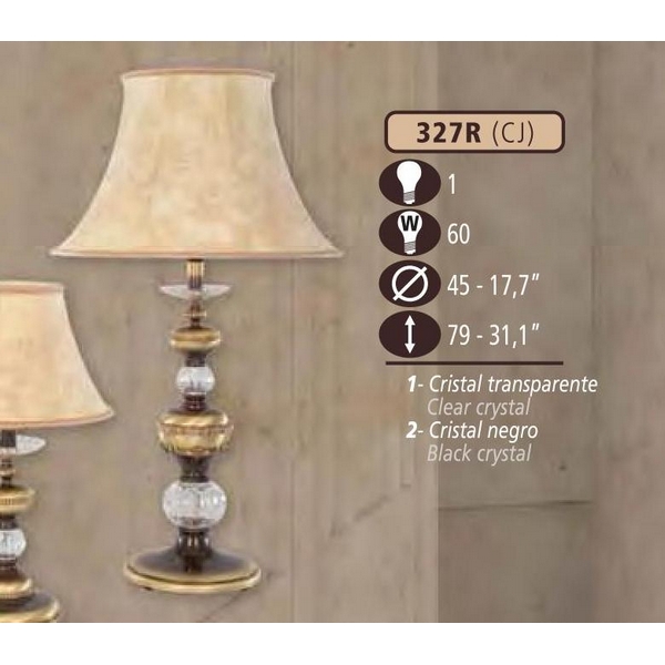 Интерьерная настольная лампа Riperlamp 327R/1 CJ CLEAR GLASS-CREAM SHADE