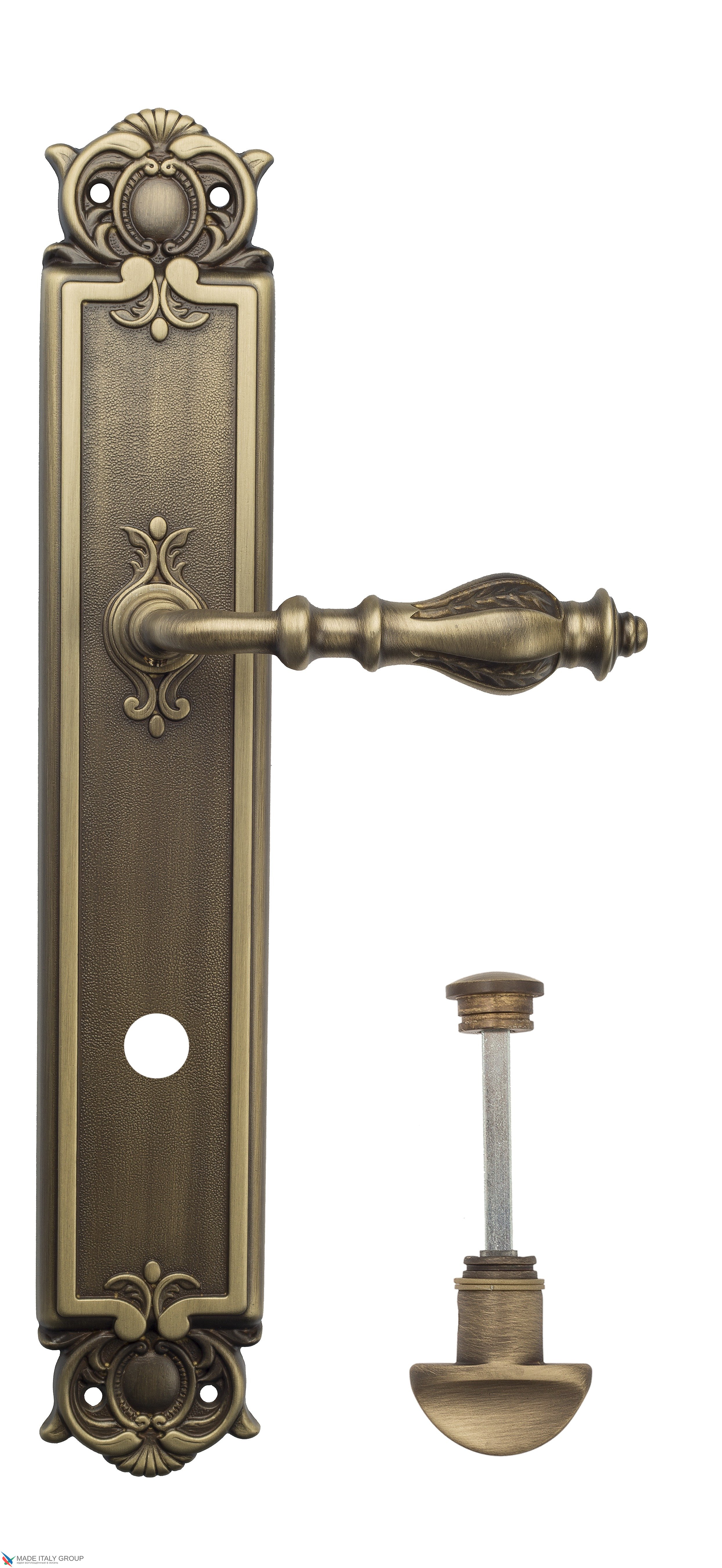 Дверная ручка Venezia "GIFESTION" WC-2 на планке PL97 матовая бронза