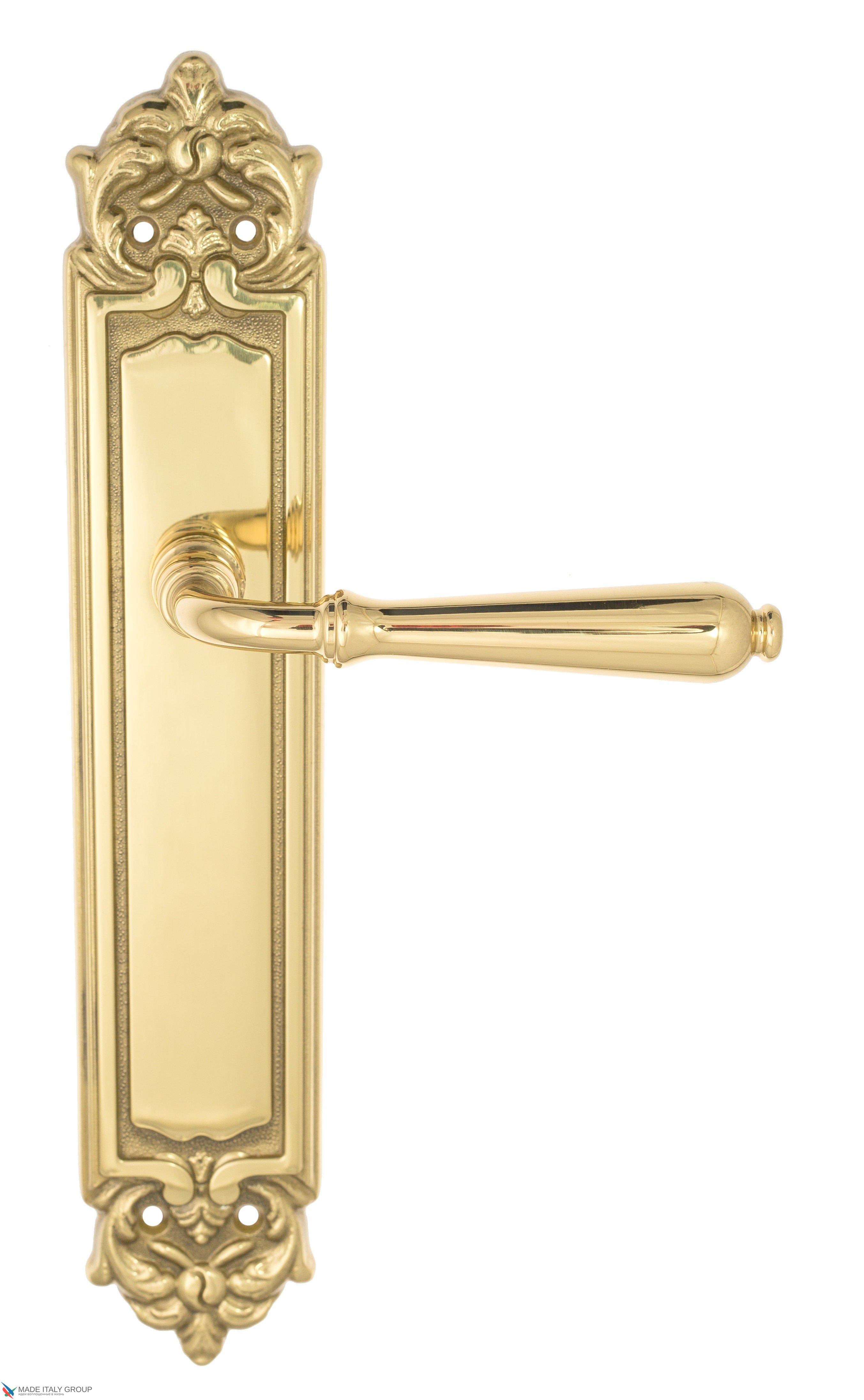 Дверная ручка Venezia "CLASSIC" на планке PL96 полированная латунь