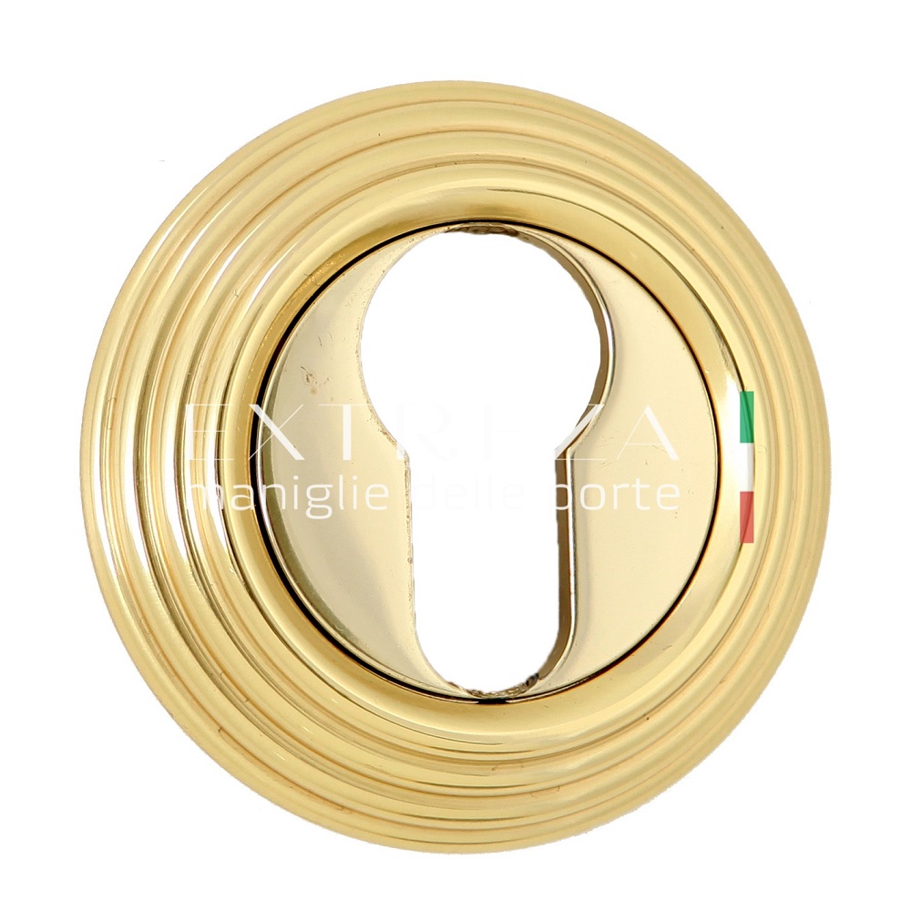 Накладка под цилиндр дверная Extreza CYL R05 полированное золото F01