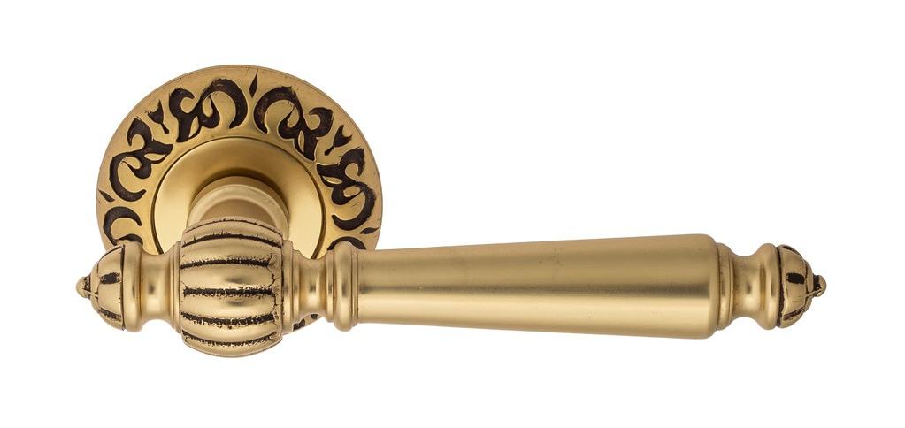 Ручка дверная межкомнатная Venezia Pellestrina D4 французское золото+коричневый