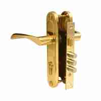 Ручка дверная на планке с замком Apecs 1023/60-G золото