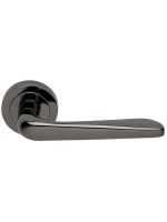 Ручка дверная Morelli Luxury PETRA R2 NIN раздельная на круглой розетке, цвет черный никель, латунь