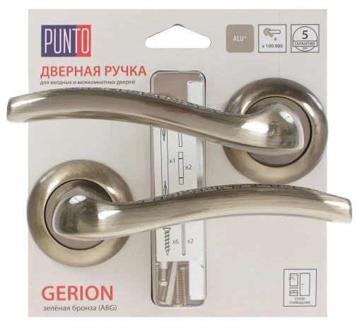 Ручки дверные межкомнатные Punto GERION TL/HD ABG-6 зеленая бронза