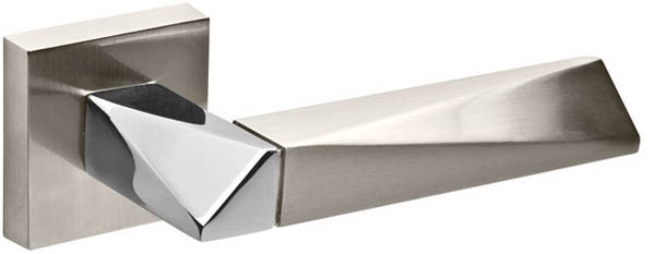 Ручка дверная межкомнатная Fuaro DIAMOND DM/HD SN/CP-3 матовый никель/хром