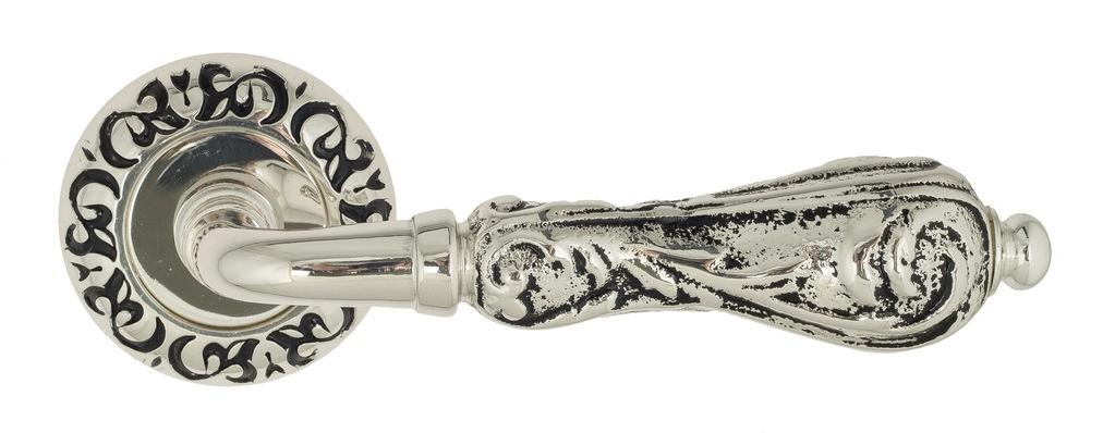 Ручка дверная межкомнатная Venezia Monte Cristo D4 натуральное серебро+черный