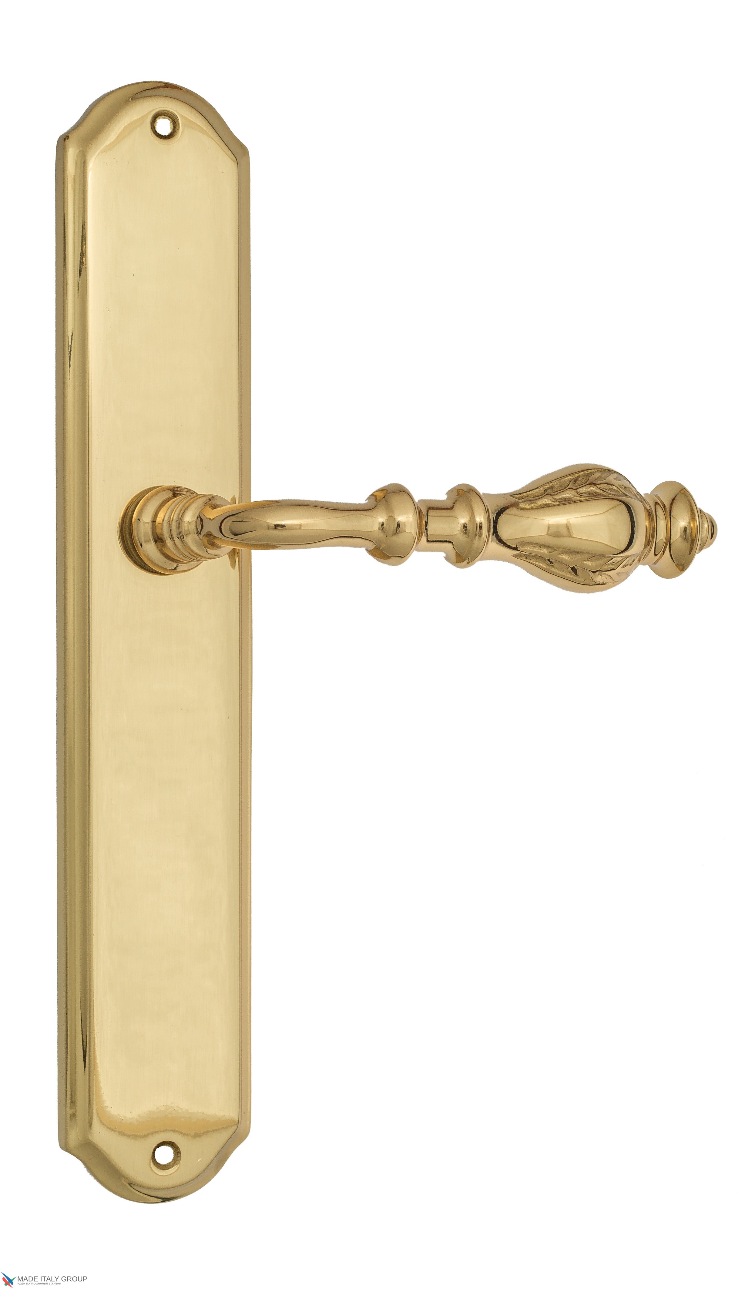 Дверная ручка Venezia "GIFESTION" на планке PL02 полированная латунь
