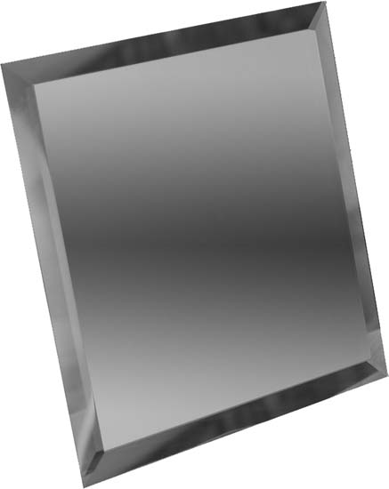 Плитка зеркальная ДСТ Квадратная графитовая с фацетом 10мм КЗГ1-02 зеркальная 20х20