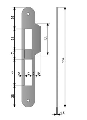 Ответная планка с язычком длинная под Centro AGB В010000522 бронза