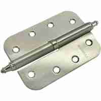 Комплект 8 шт. - Петля разъёмная стальная скругленная с короной правая Morelli MS-C 100X70X2.5 SN R никель