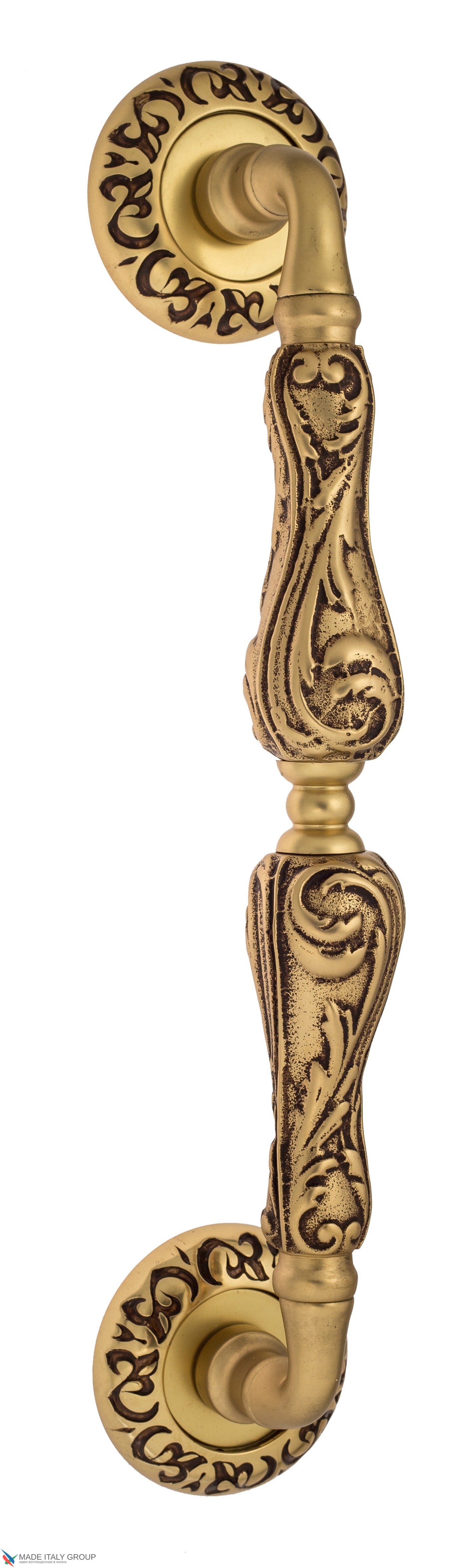 Ручка скоба Venezia "MONTE CRISTO" 320мм (260мм) D4 французское золото + коричневый