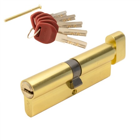 Цилиндр для замка ключ / вертушка Avers JM-90-C-G золото