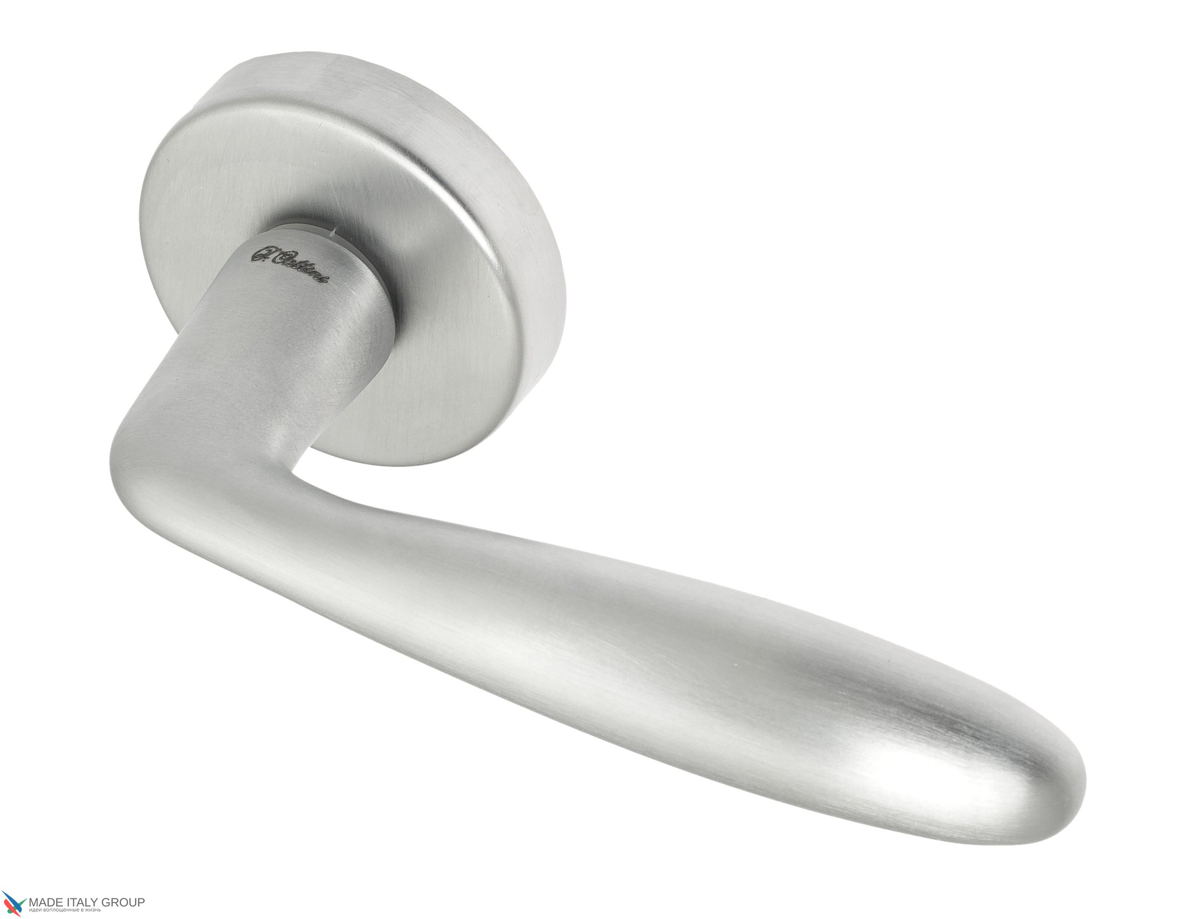 Ручка дверная на круг. основании Fratelli Cattini  DROP 7-CS матовый хром