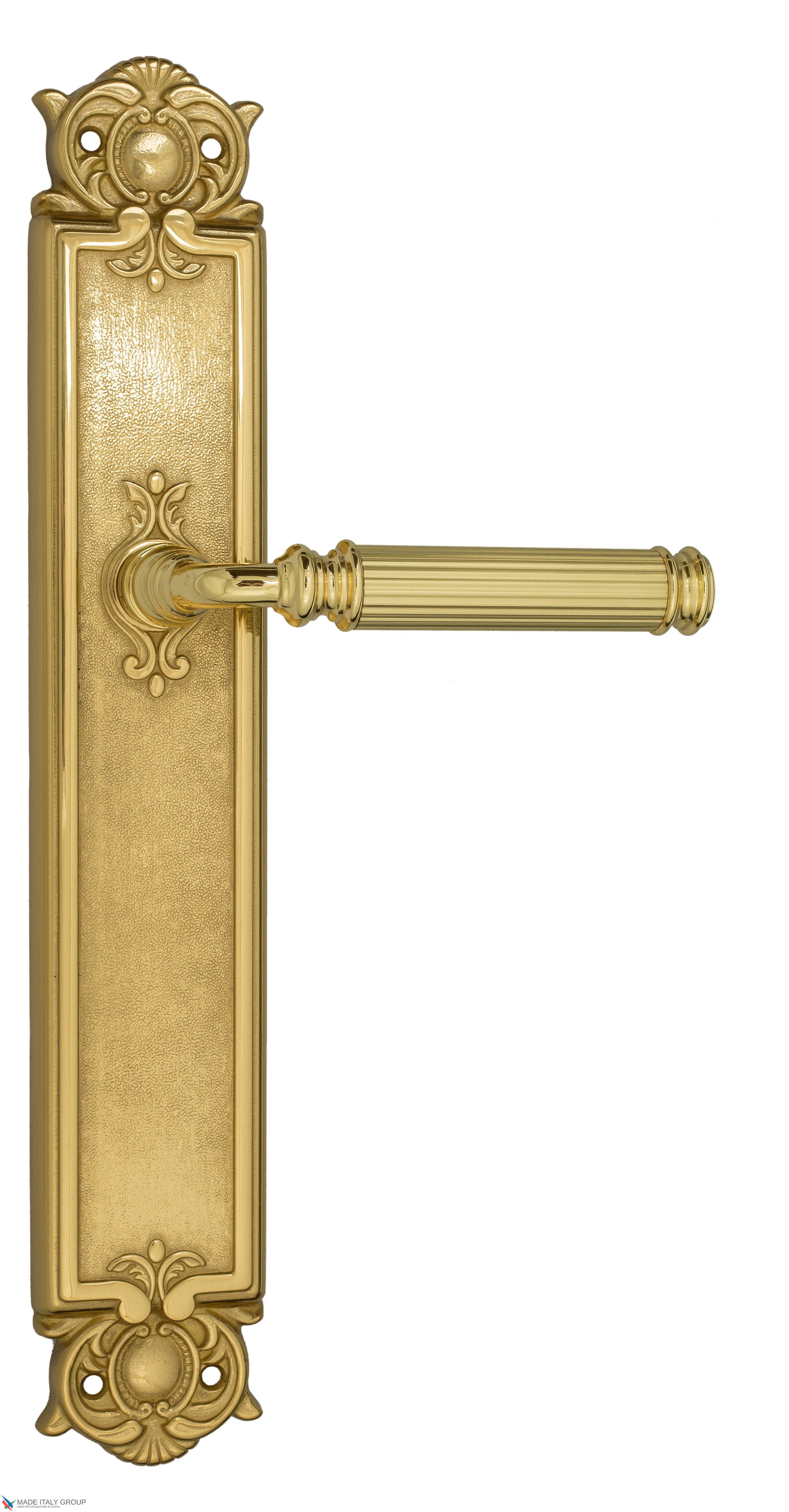 Дверная ручка Venezia "MOSCA" на планке PL97 полированная латунь
