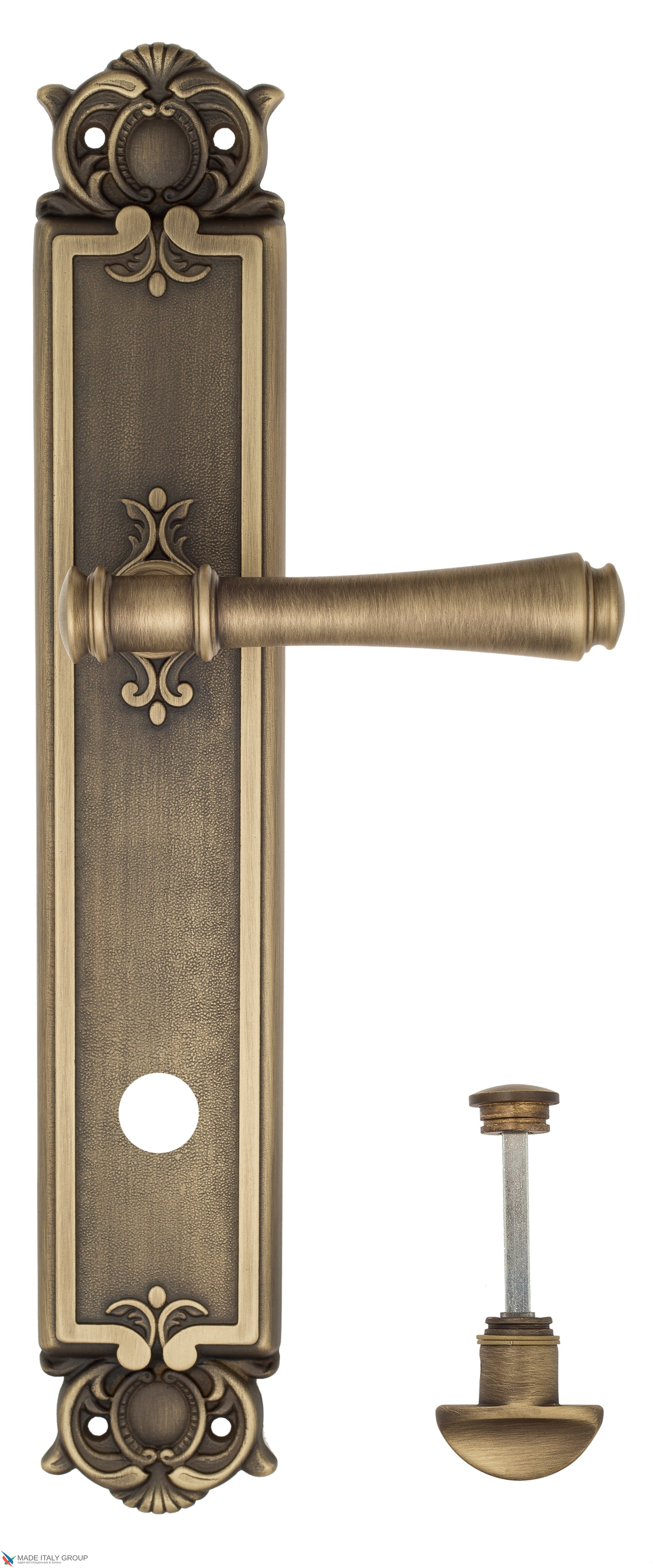 Дверная ручка Venezia "CALLISTO" WC-2 на планке PL97 матовая бронза