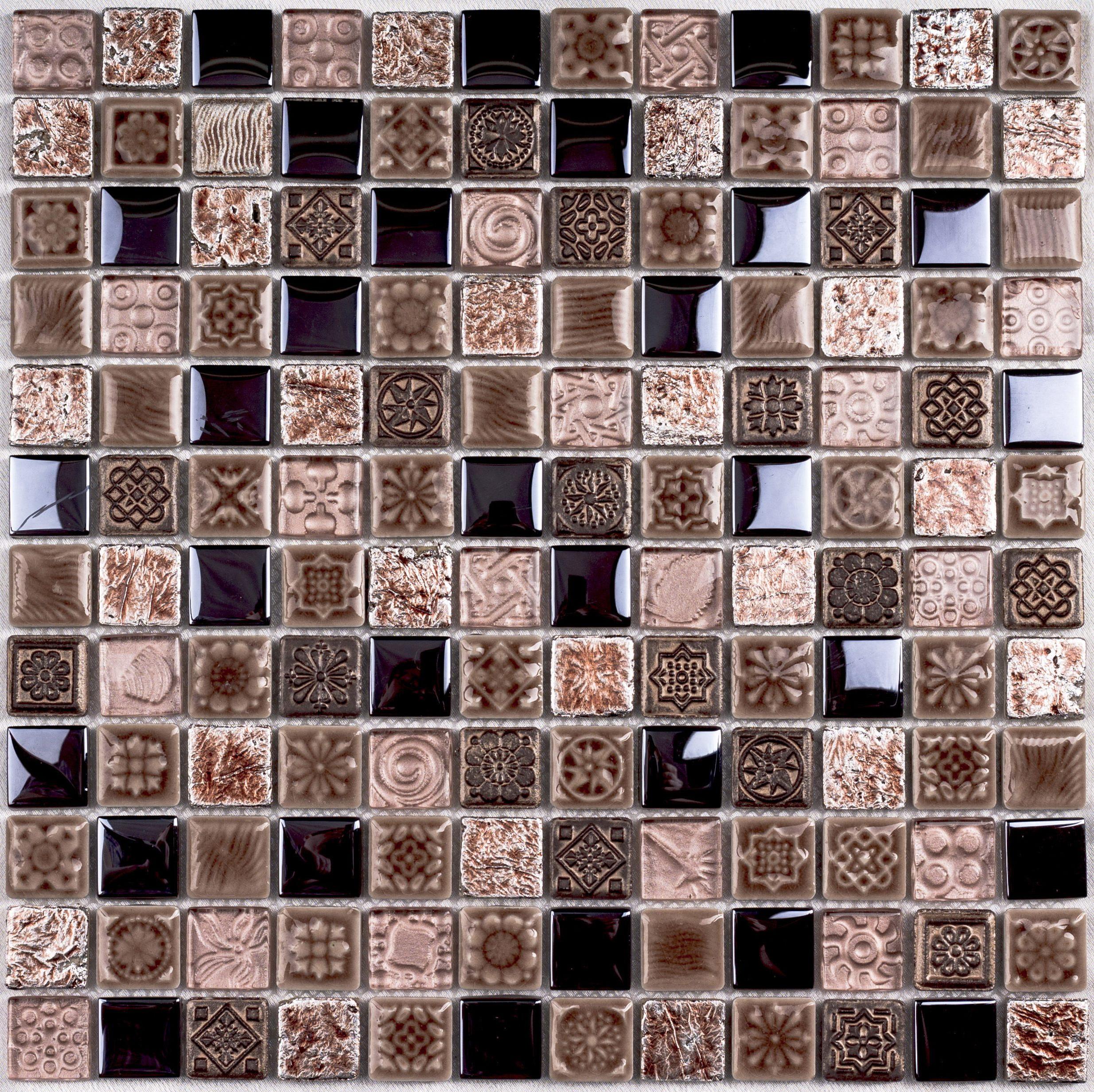 Мозаика Bonaparte стекло с камнем Sudan 8х23х23 30х30