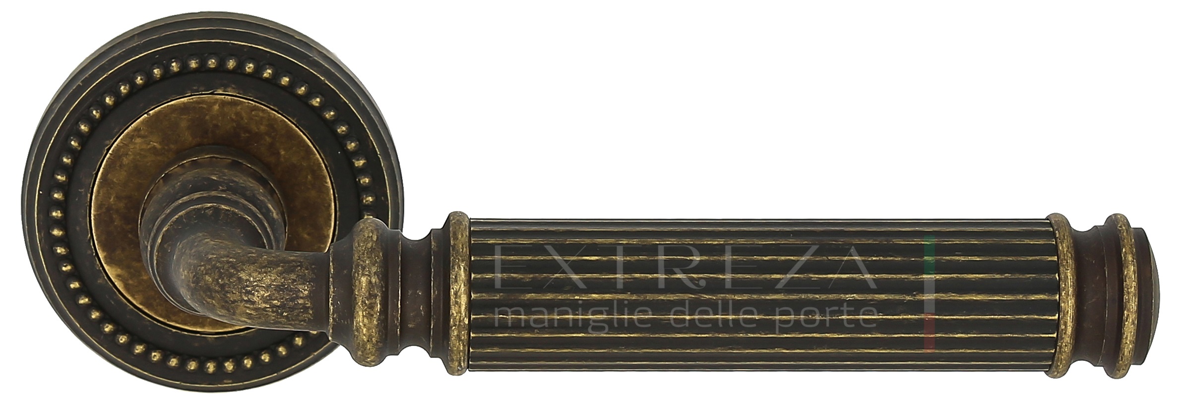 Ручка дверная Extreza BENITO (Бенито) 307 на розетке R03 античная бронза F23