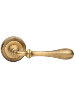 Ручка дверная Morelli Luxury MARY R4 OBR раздельная на круглой розетке, цвет кофе, латунь