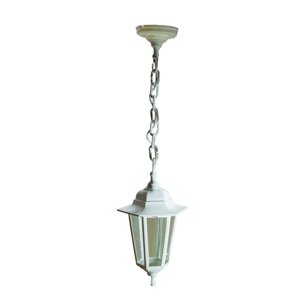 Уличный подвесной светильник ЭРА Адель1 НСУ 06-60-001 Адель1 белый, прозрачное стекло