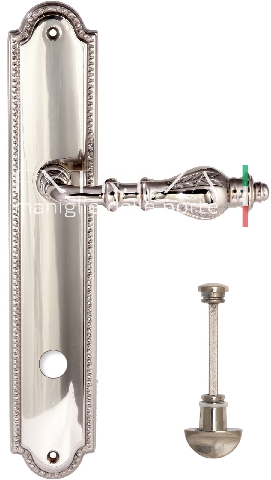 Ручка дверная Extreza EVITA (Эвита) 301 на планке PL03 WC полированный никель F21