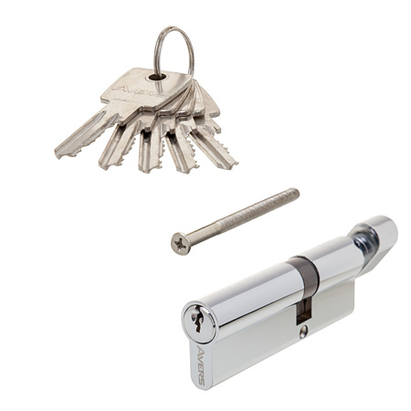 Цилиндр для замка ключ / вертушка Avers ZC-90(35C/55)-C-CR хром