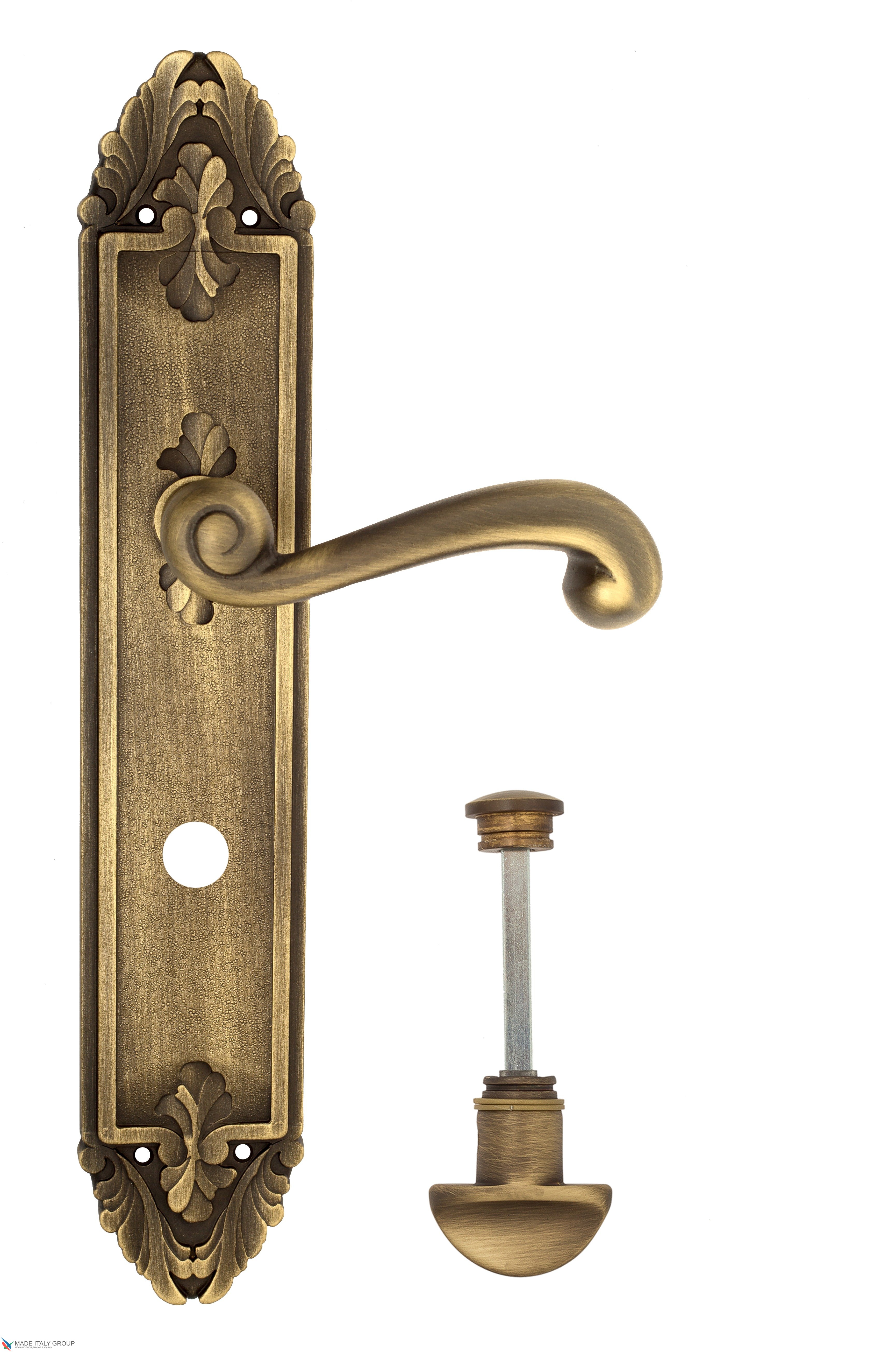 Дверная ручка Venezia "CARNEVALE" WC-2 на планке PL90 матовая бронза