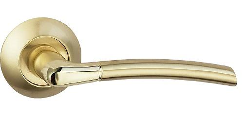 Ручка дверная межкомнатная Bussare Fino A-13-10 Gold/S.Gold золото/матовое золото