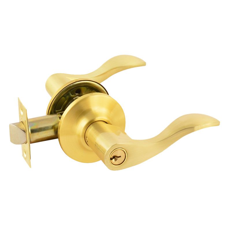 Ручка защелка (кноб) дверная нажимная НОРА-М золото матовое ЗВ1-01 ключ/фикс