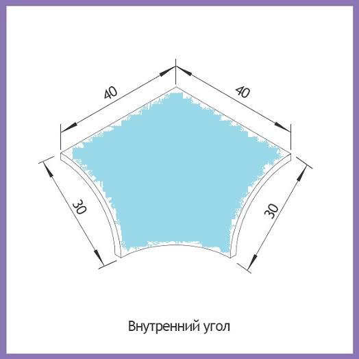 Угловой элемент Paradyz Inwesta Gamma Niebieska Profil wypukly F Mat 0,4х0,4