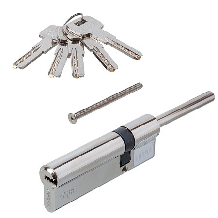 Цилиндр для замка ключ / ключ Apecs SM-95(30S/65)-S/65-NI никель