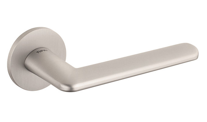 Ручка дверная на круглом основании Tupai Eliptica 3098 5S-153 никель /142