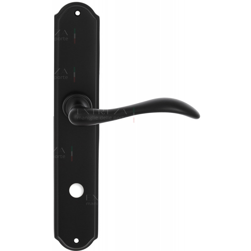 Ручка дверная Extreza AGATA (Агата) 310 на планке PL01 WC черный матовый F22