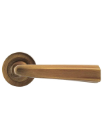 Ручка дверная Morelli Luxury DREAM R2 OBR раздельная на круглой розетке, цвет кофе, латунь