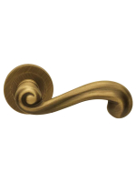 Ручка дверная Morelli Luxury PLAZA R2 BGO раздельная на круглой розетке, цвет матовая бронза, латунь