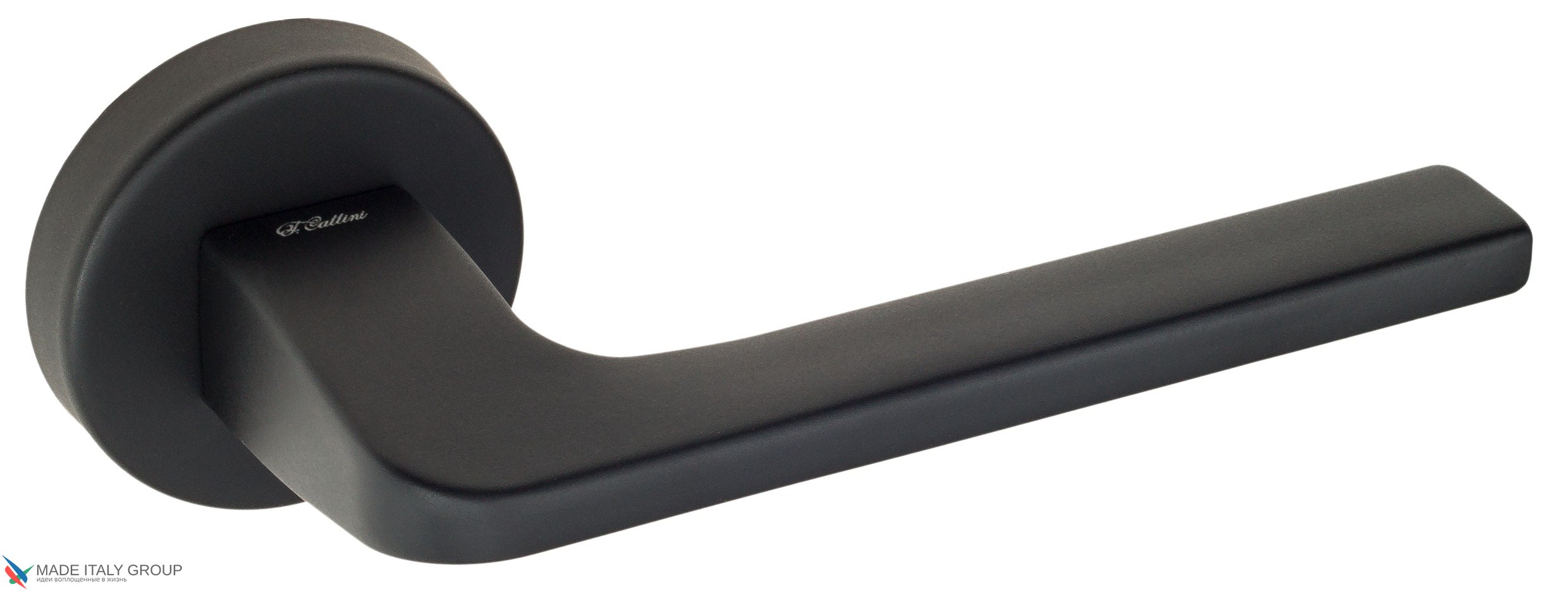 Ручка дверная на круг. основании Fratelli Cattini  BOSTON 7-NM матовый черный