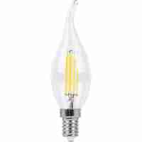 Лампа светодиодная филаментная Feron E14 9W 2700K Свеча на ветру Прозрачная LB-74 25960