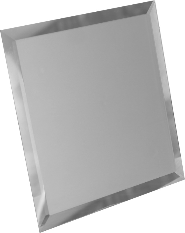 Плитка зеркальная ДСТ Квадратная серебряная с фацетом 10мм КЗС1-01 зеркальная 18х18