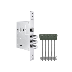 Замок Punto (Пунто) врезной сувальдный MDV30/S-65.77 CP хром (длинный ключ) тех.уп.