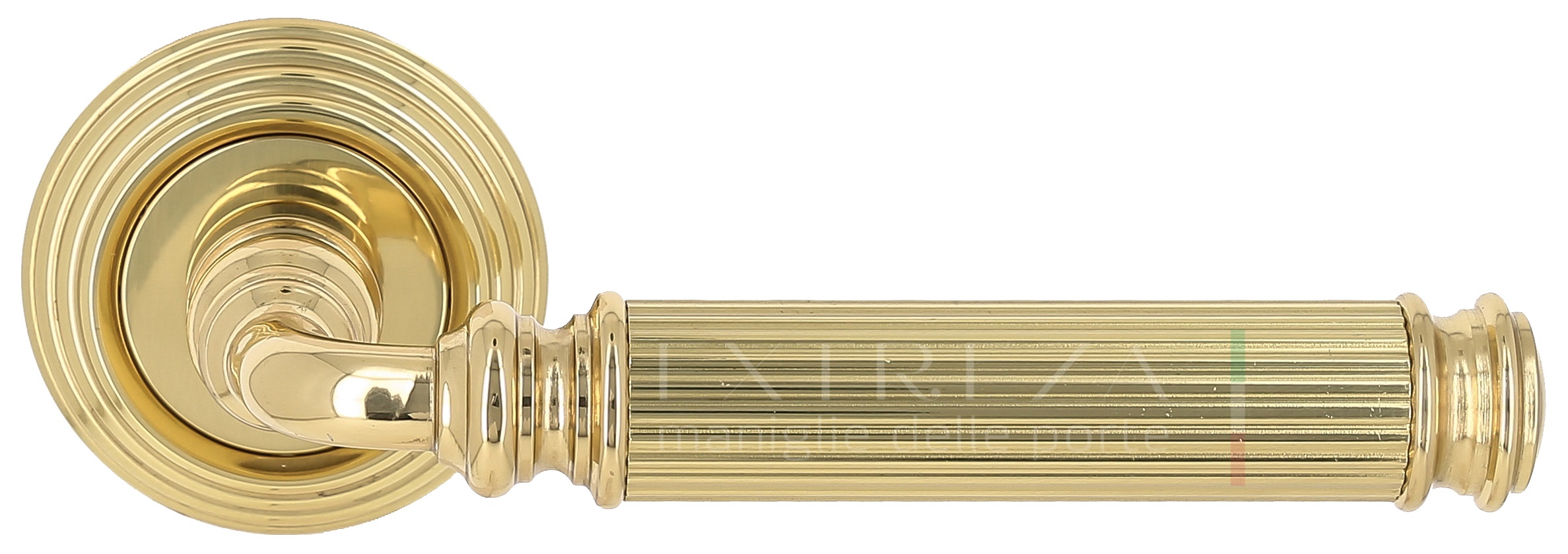 Ручка дверная Extreza BENITO (Бенито) 307 на розетке R05 полированное золото F01