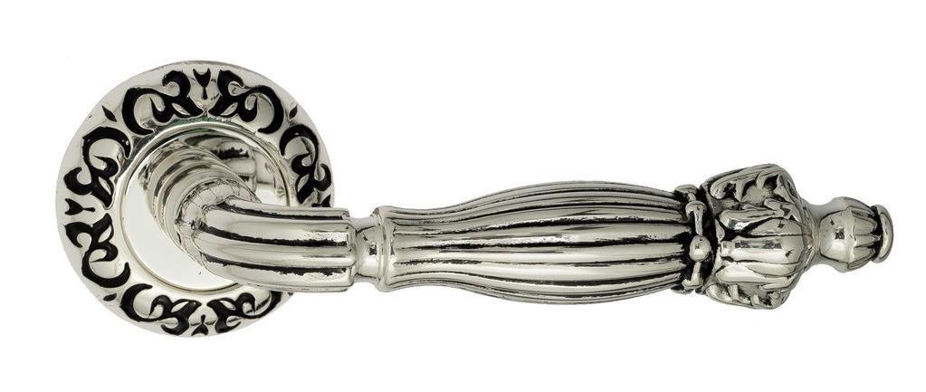 Ручка дверная межкомнатная Venezia Olimpo D4 натуральное серебро+черный