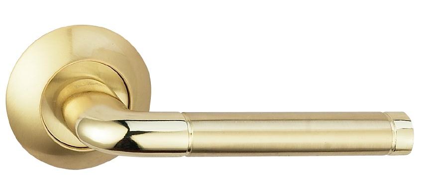 Ручка дверная межкомнатная Bussare Lindo A-34-10 Gold/S.Gold золото/матовое золото
