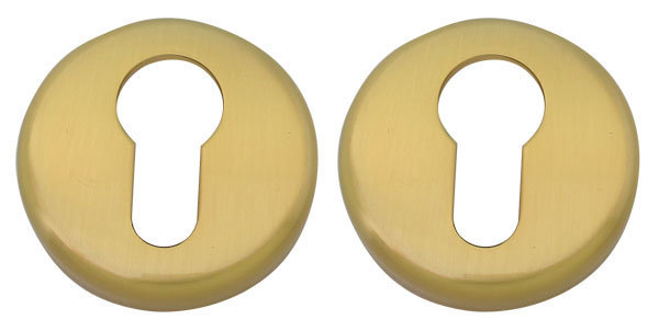Накладка дверная с круглым основанием под цилиндр Colombo CD63 GB матовое золото