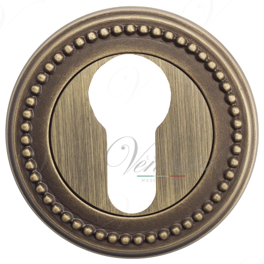 Накладка дверная с круглым основанием под цилиндр Venezia Cyl-1 D3 матовая бронза