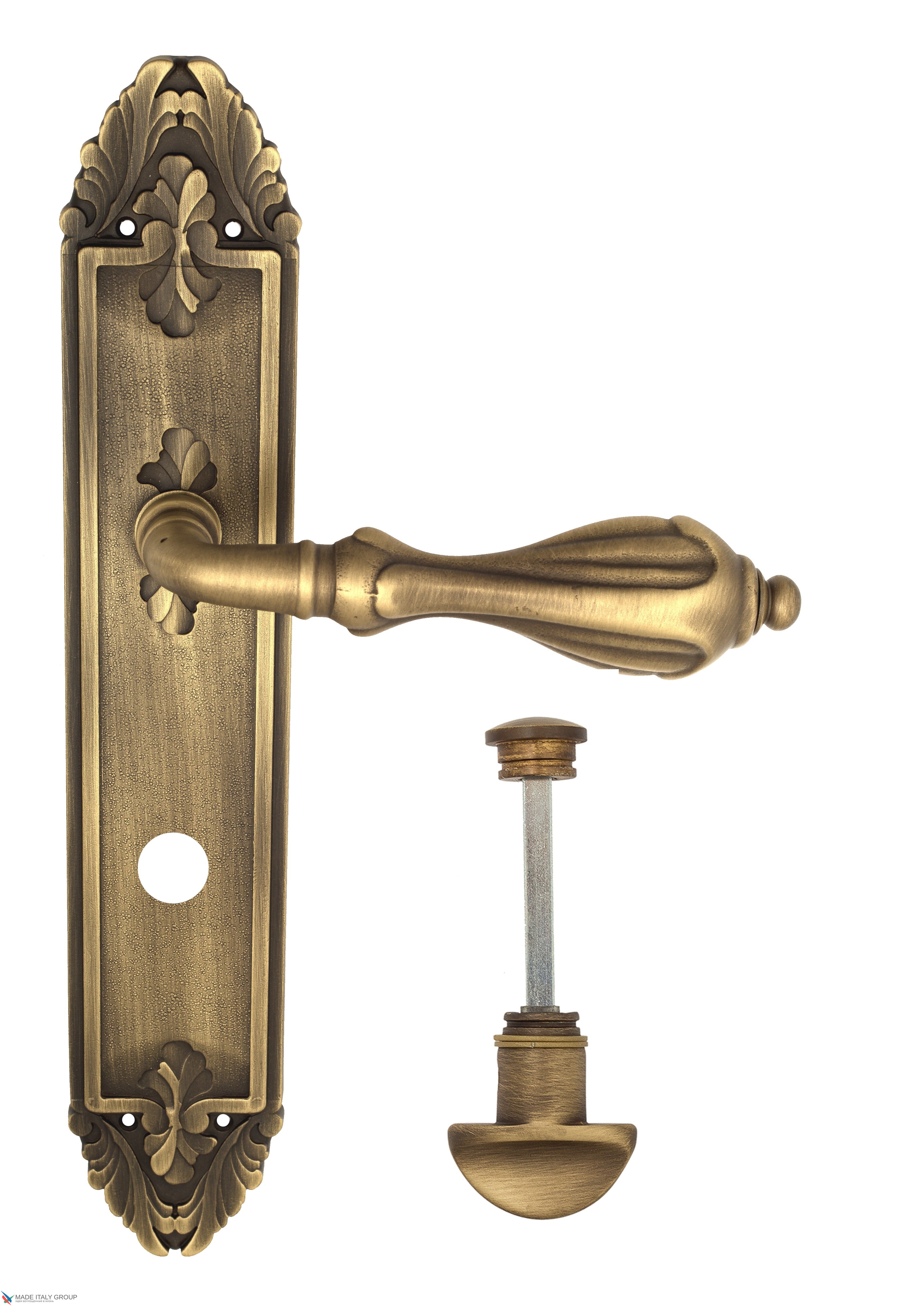 Дверная ручка Venezia "ANAFESTO" WC-2 на планке PL90 матовая бронза