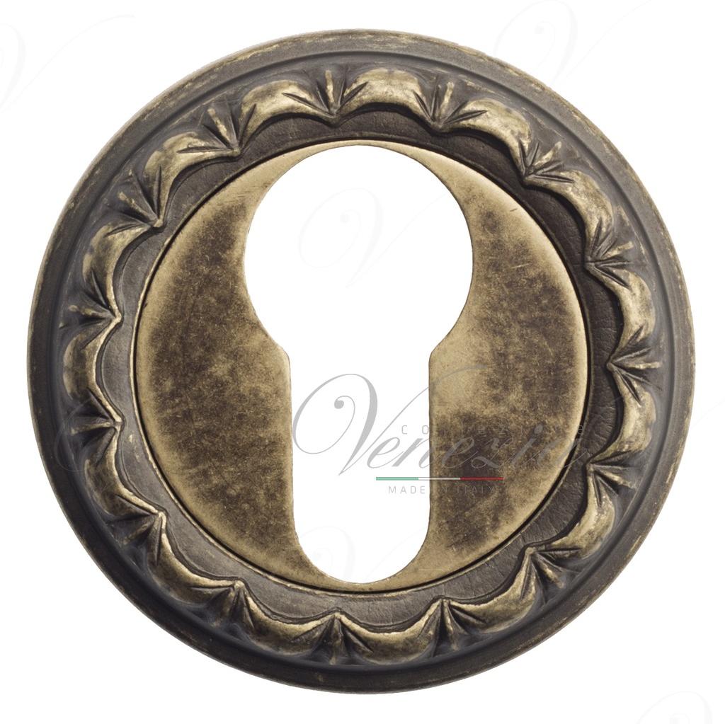 Накладка дверная с круглым основанием под цилиндр Venezia Cyl-1 D2 античная бронза