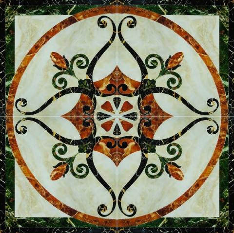 Керамогранит Infinity Ceramic Tiles Castello Fronzola Roseton Crema (4 шт.) декор 120х120