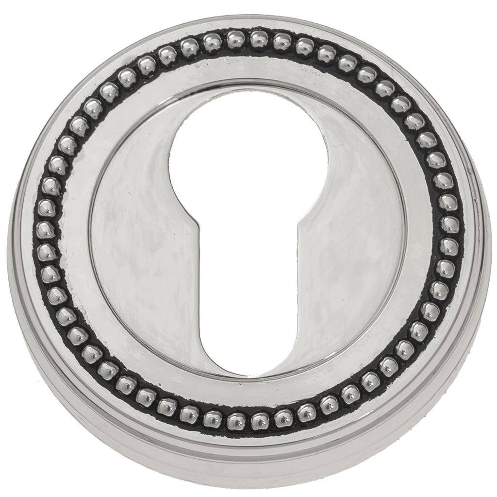 Накладка дверная с круглым основанием под цилиндр Venezia Cyl-1 D3 натуральное серебро
